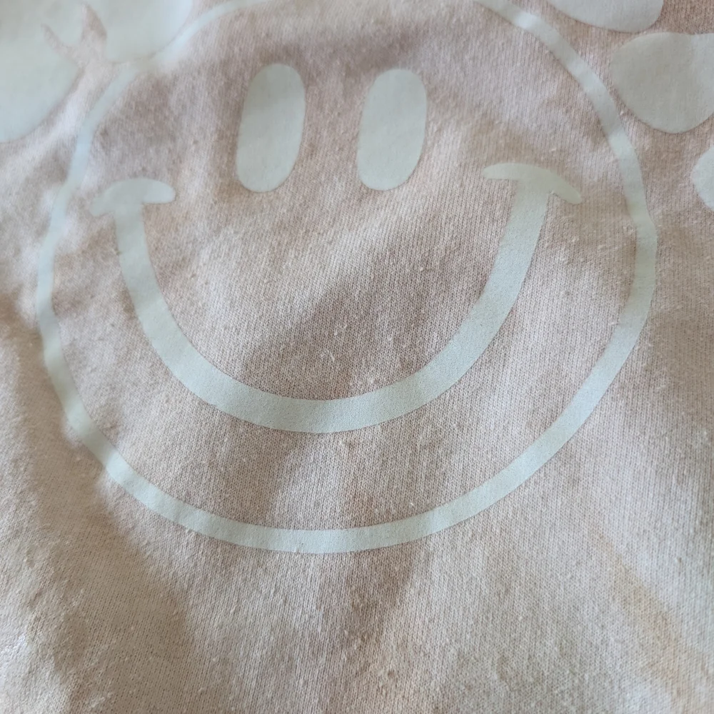 GILDAN 'MAMA' Sweatshirt Tie Dye Peachy Tan with White Graphic Oversized Size L - Picture 7 of 9